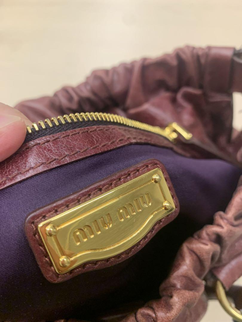 MIU MIU Shoulder Bag Purse 2way Red Purple Authentic