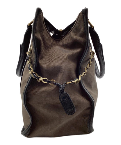 Chloe Hand Bag Tote Purse Logo Brown Authentic