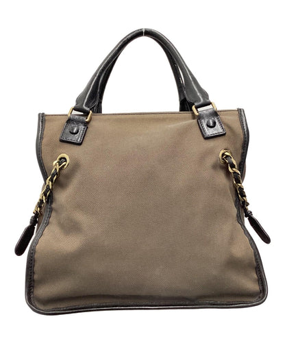 Chloe Hand Bag Tote Purse Logo Brown Authentic