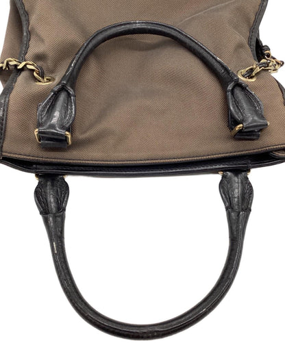 Chloe Hand Bag Tote Purse Logo Brown Authentic