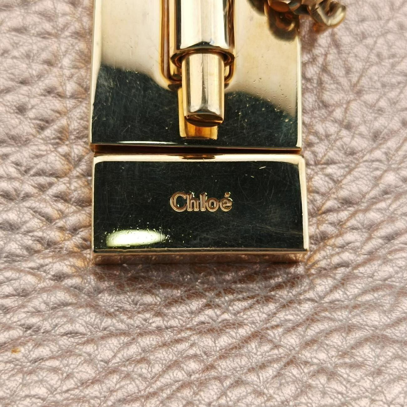 Chloe Shoulder Bag Purse Drew Leather Pink Authentic