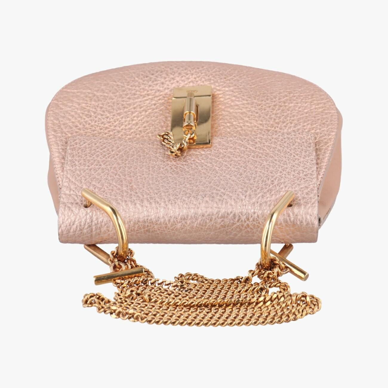Chloe Shoulder Bag Purse Drew Leather Pink Authentic