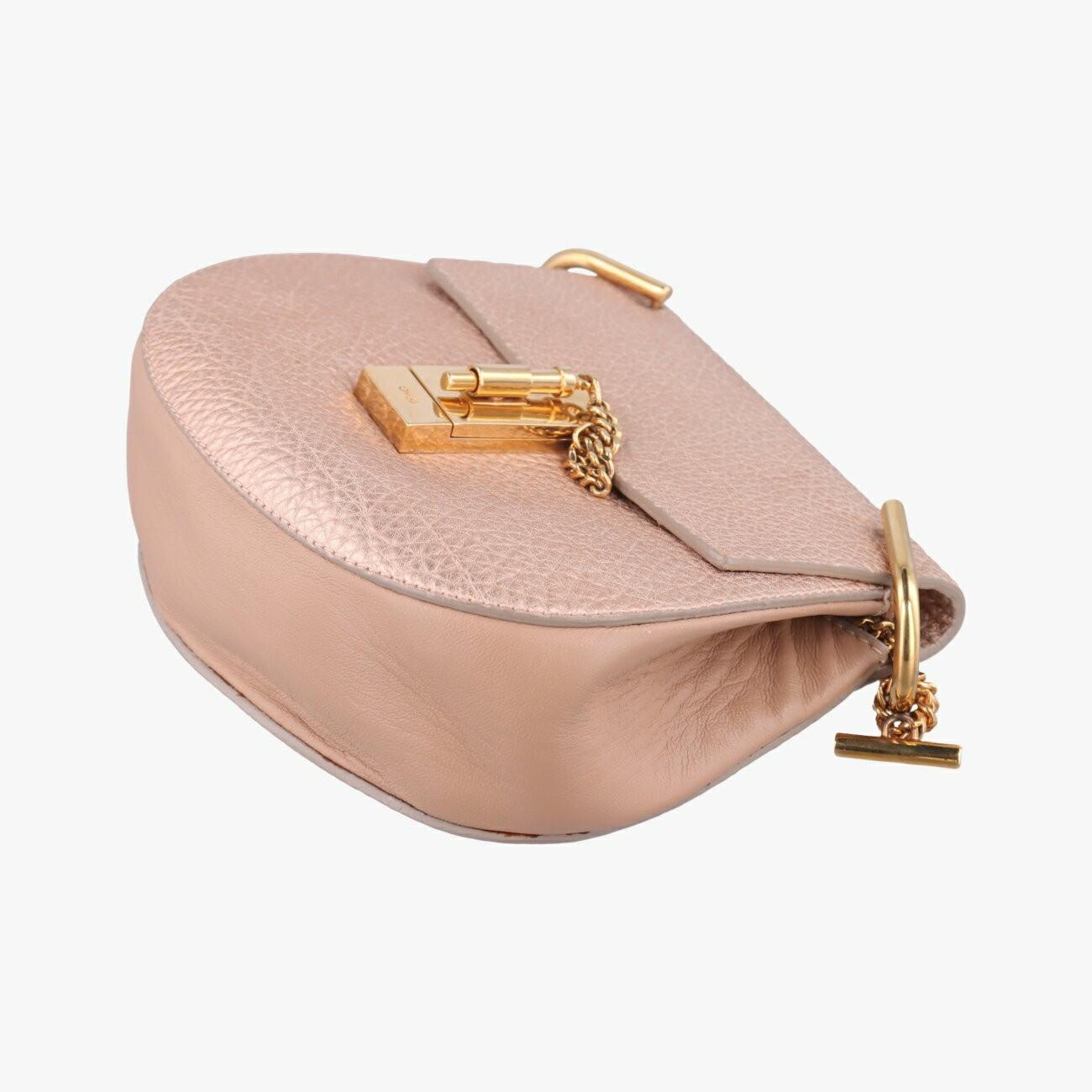 Chloe Shoulder Bag Purse Drew Leather Pink Authentic