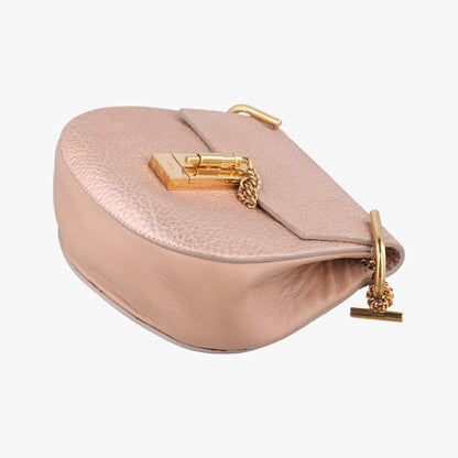 Chloe Shoulder Bag Purse Drew Leather Pink Authentic