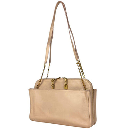 Chloe Shoulder Bag Purse Chain Leather Pink Authentic