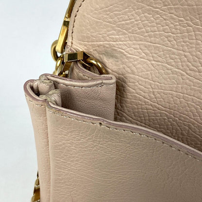 Chloe Shoulder Bag Purse Chain Leather Pink Authentic