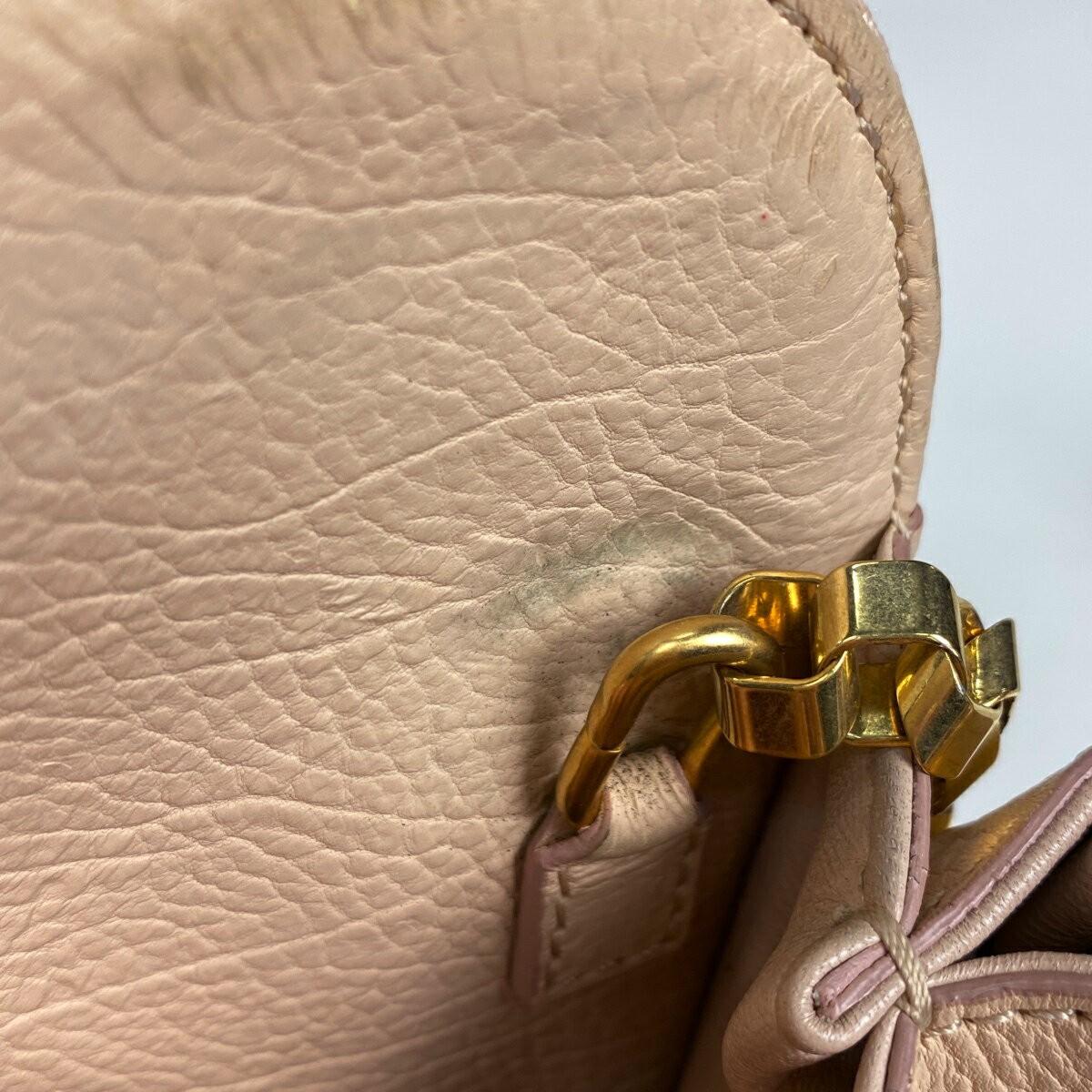 Chloe Shoulder Bag Purse Chain Leather Pink Authentic