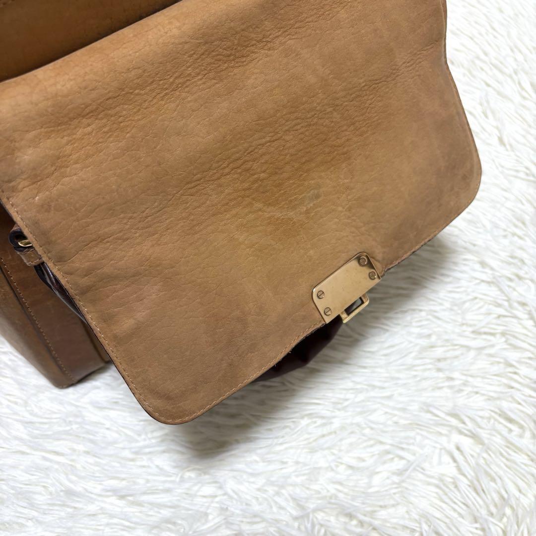 Chloe Hand Shoulder Bag Tote Purse 2way Leather Camel Brown Authentic