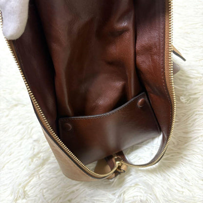 Chloe Hand Shoulder Bag Tote Purse 2way Leather Camel Brown Authentic