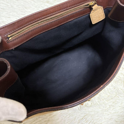Chloe Hand Shoulder Bag Tote Purse 2way Leather Camel Brown Authentic
