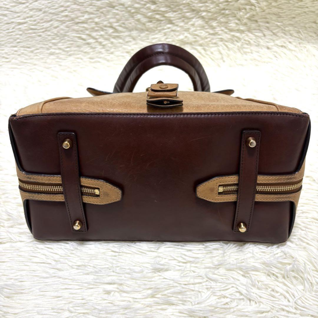 Chloe Hand Shoulder Bag Tote Purse 2way Leather Camel Brown Authentic
