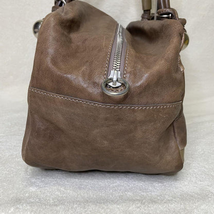 Chloe Hand Bag Tote Purse Leather Brown Beige Authentic
