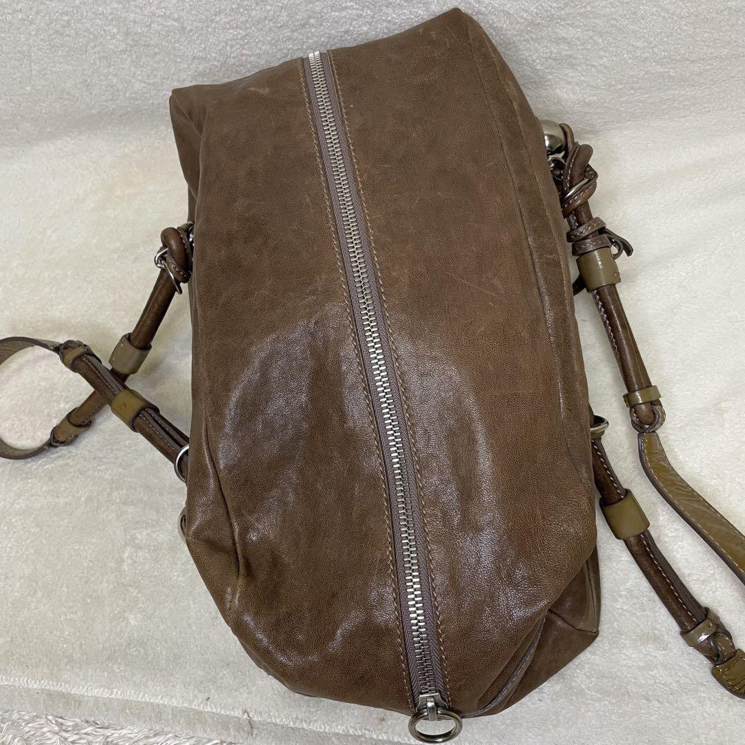 Chloe Hand Bag Tote Purse Leather Brown Beige Authentic