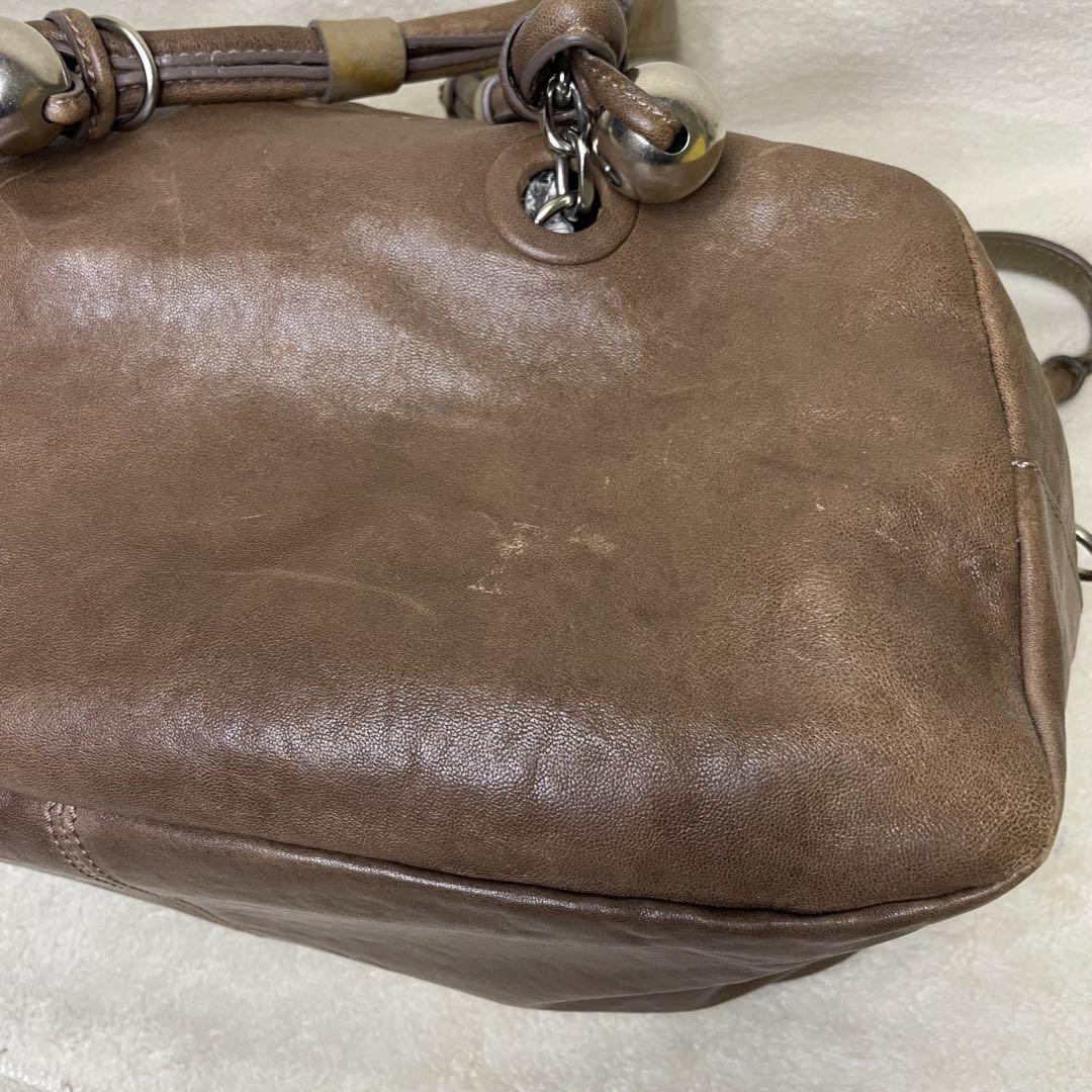 Chloe Hand Bag Tote Purse Leather Brown Beige Authentic