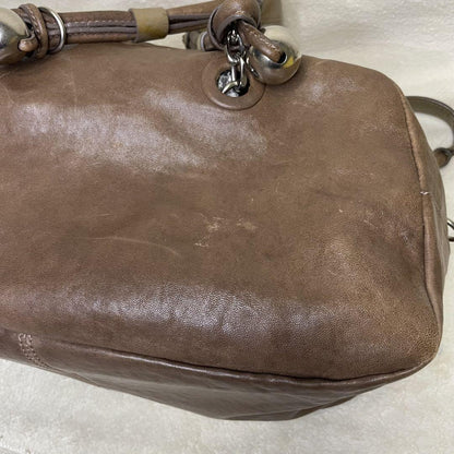 Chloe Hand Bag Tote Purse Leather Brown Beige Authentic