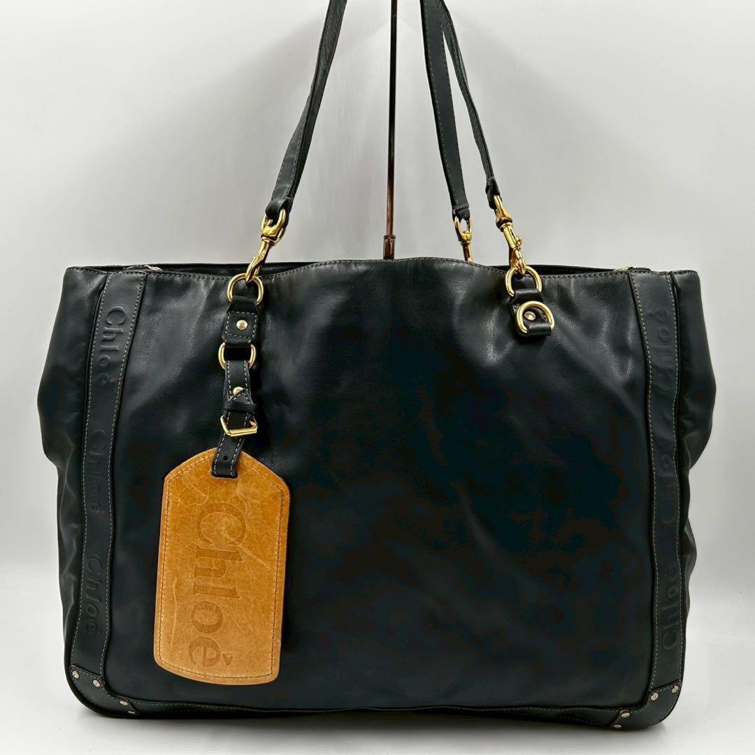 Chloe Hand Bag Tote Purse Eden Leather Black Authentic