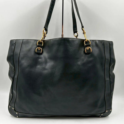 Chloe Hand Bag Tote Purse Eden Leather Black Authentic