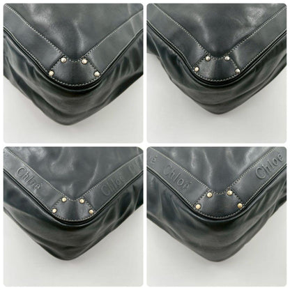 Chloe Hand Bag Tote Purse Eden Leather Black Authentic