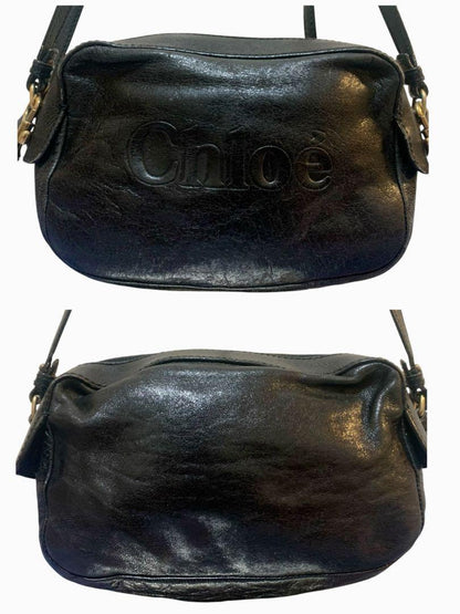 Chloe Shoulder Bag Purse Logo Black Authentic