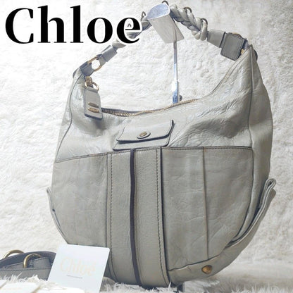 Chloe Shoulder Bag Purse Eloise Leather Gray Authentic