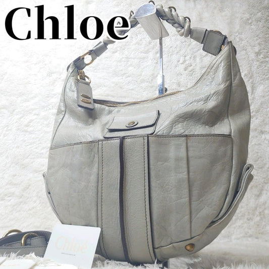 Chloe Shoulder Bag Purse Eloise Leather Gray Authentic