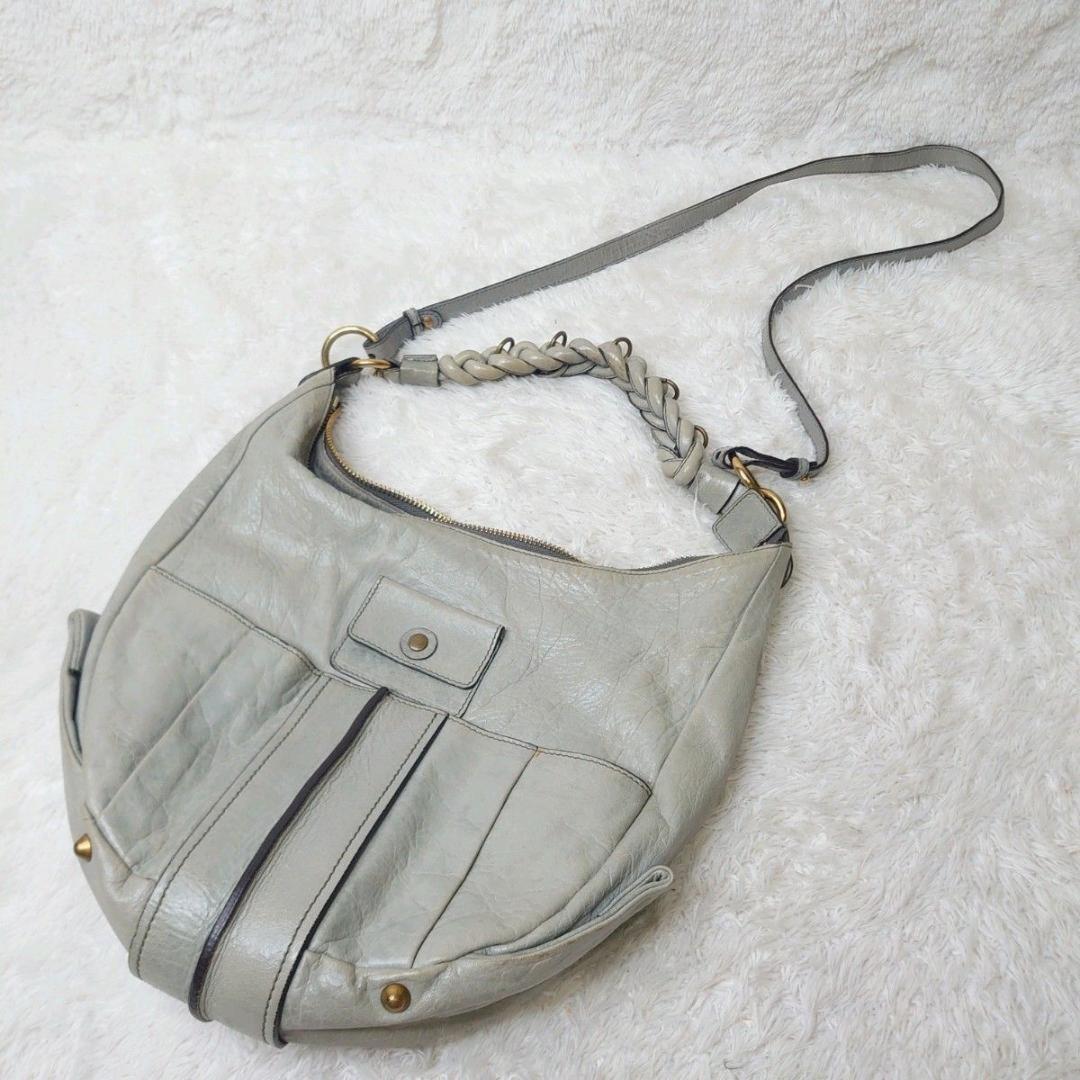 Chloe Shoulder Bag Purse Eloise Leather Gray Authentic