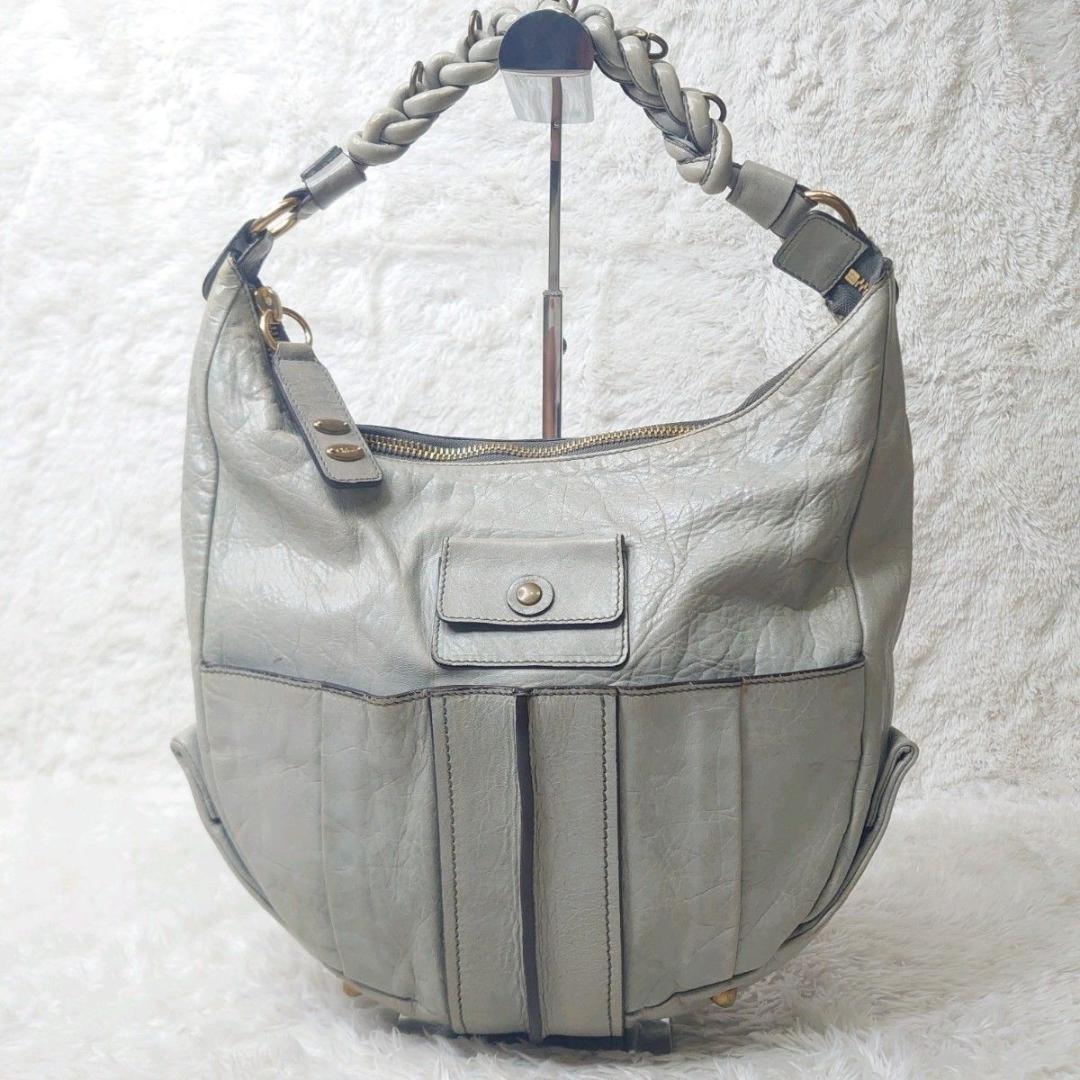 Chloe Shoulder Bag Purse Eloise Leather Gray Authentic