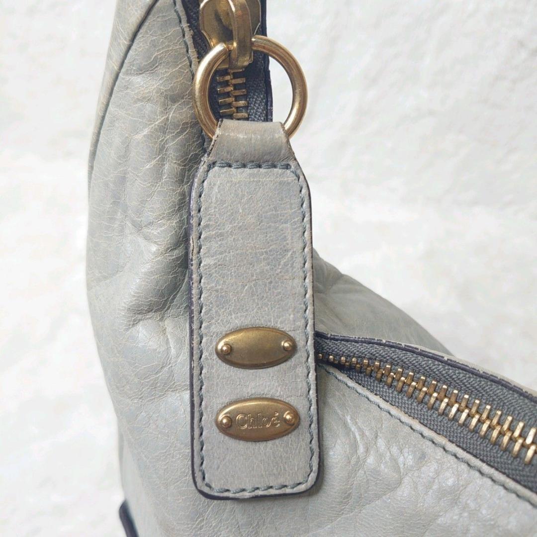 Chloe Shoulder Bag Purse Eloise Leather Gray Authentic