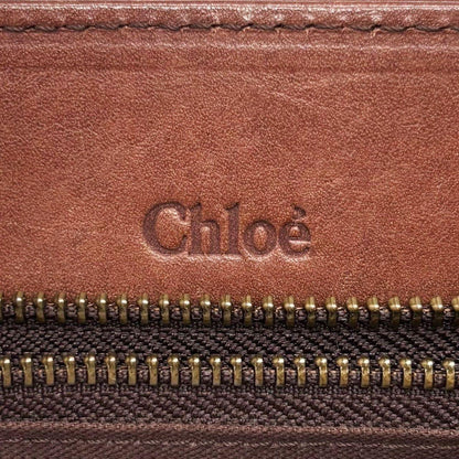 Chloe Shoulder Bag Purse Logo Leather Brown Authentic