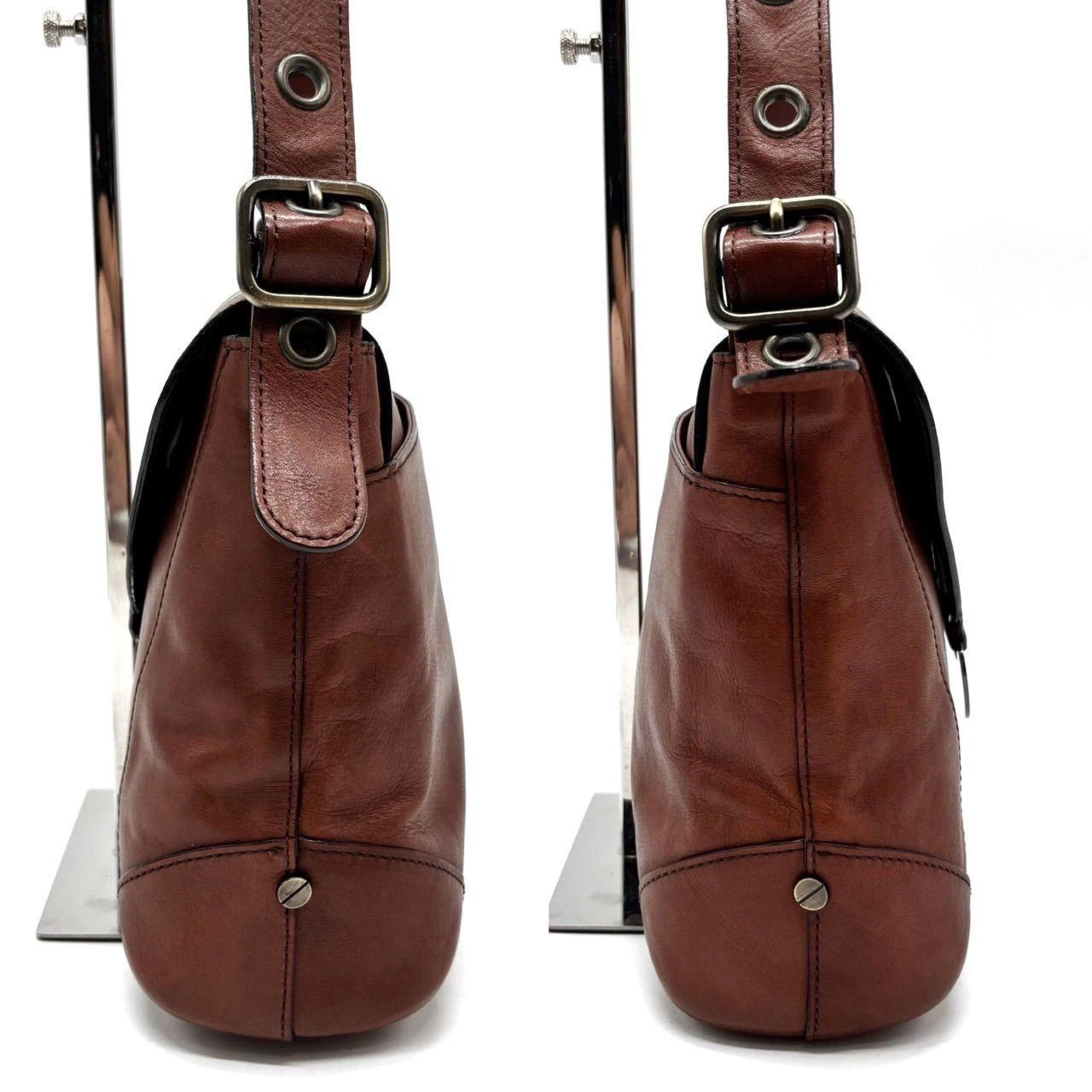 Chloe Shoulder Bag Purse Logo Leather Brown Authentic