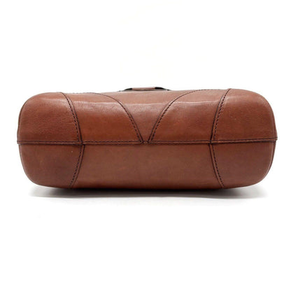 Chloe Shoulder Bag Purse Logo Leather Brown Authentic