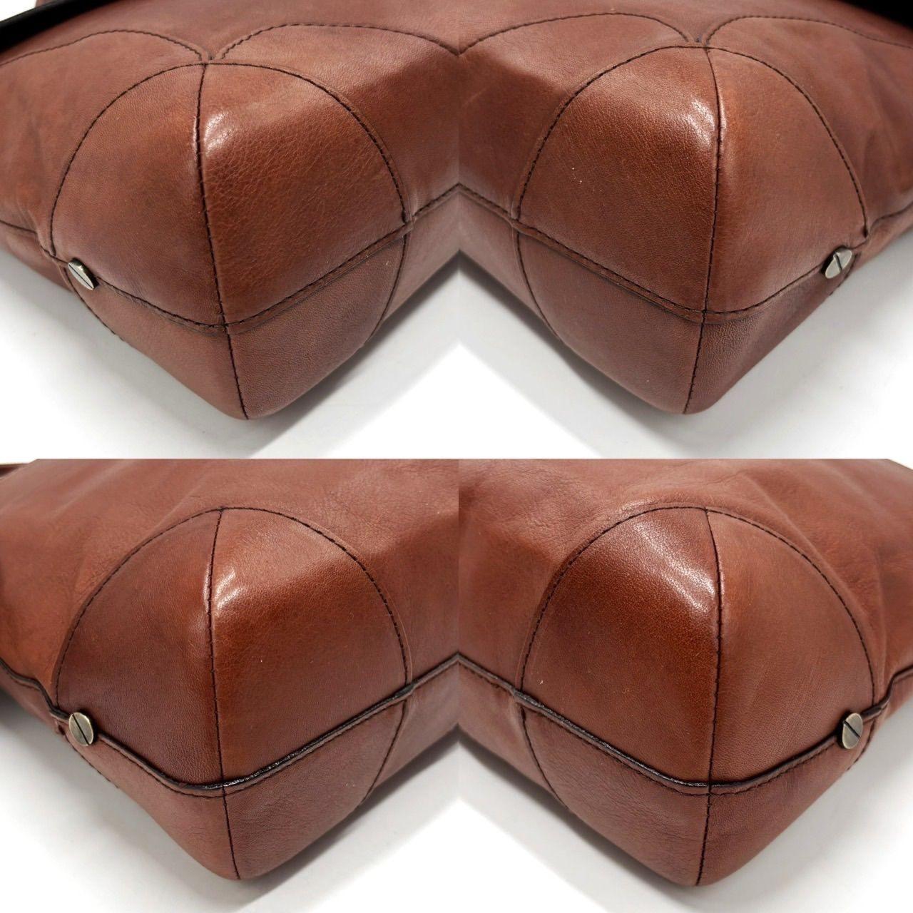 Chloe Shoulder Bag Purse Logo Leather Brown Authentic