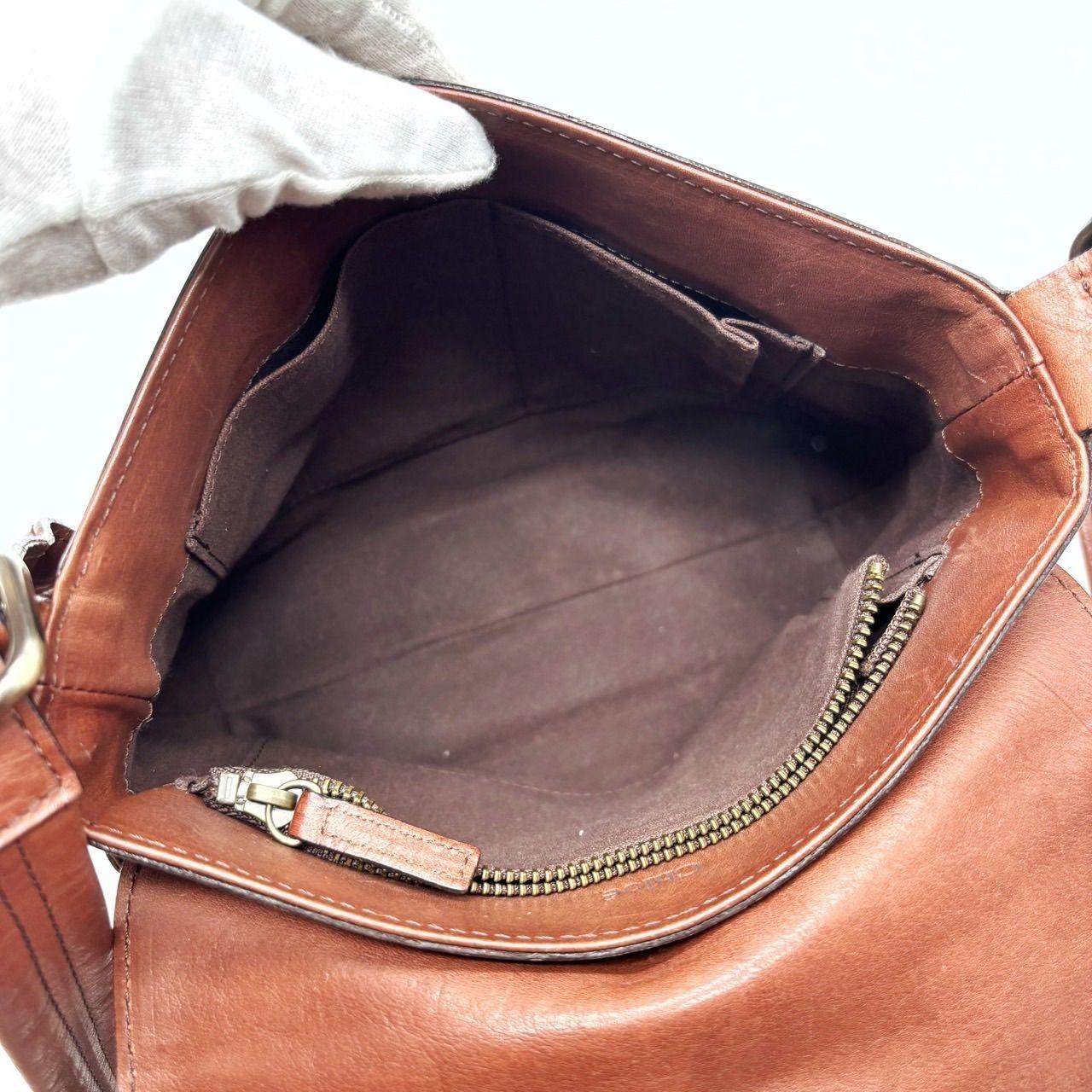 Chloe Shoulder Bag Purse Logo Leather Brown Authentic