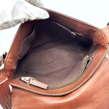 Chloe Shoulder Bag Purse Logo Leather Brown Authentic