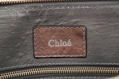 Chloe Hand Bag Tote Purse Leather Gray Authentic
