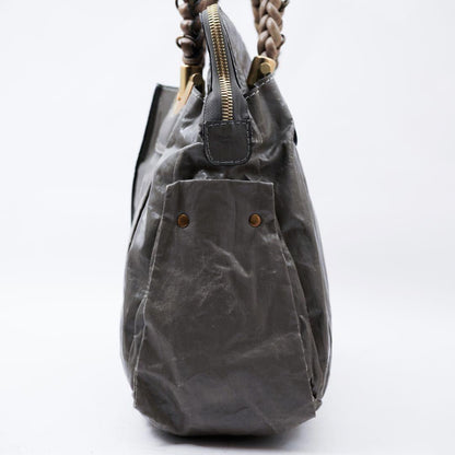Chloe Hand Bag Tote Purse Leather Gray Authentic