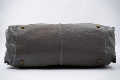 Chloe Hand Bag Tote Purse Leather Gray Authentic