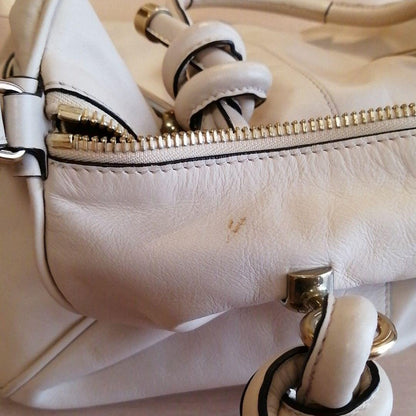 Chloe Hand Shoulder Bag Tote Purse Leather Beige Authentic