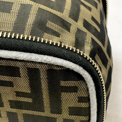 FENDI Vanity Bag Handbag Pouch FF Zucca Purse Canvas Brown Authentic Used Unisex