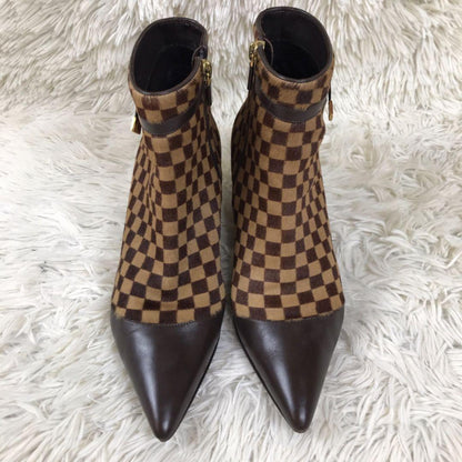 Louis Vuitton Short Boots Shoes EU 36 US 6 Brown Authentic