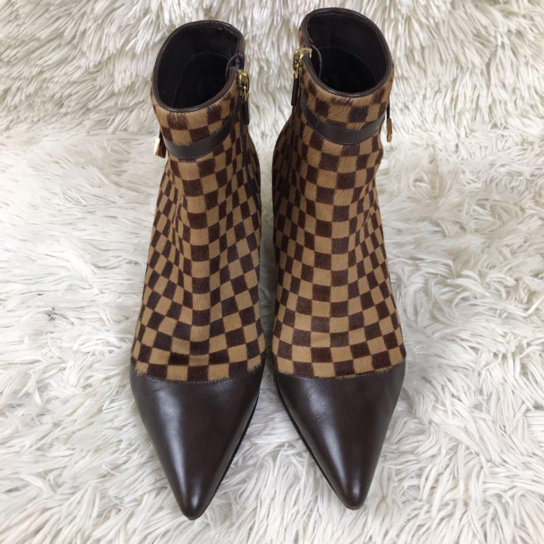 Louis Vuitton Short Boots Shoes EU 36 US 6 Brown Authentic