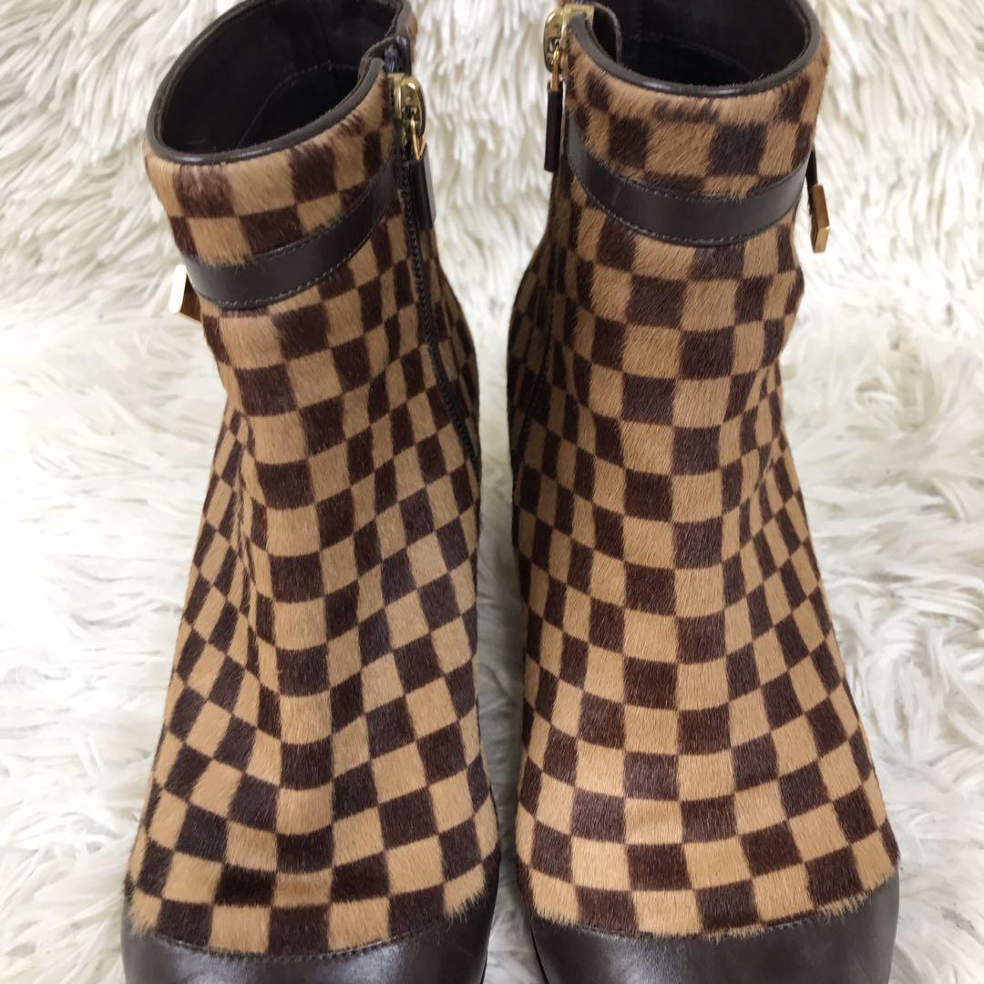 Louis Vuitton Short Boots Shoes EU 36 US 6 Brown Authentic