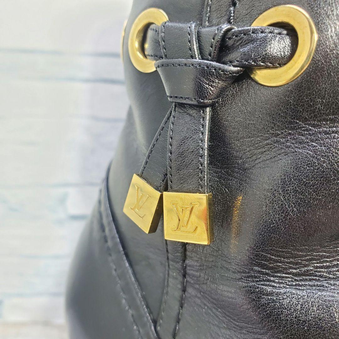 Louis Vuitton Short Boots Shoes EU 36.5 US 6.5 Leather Black Authentic