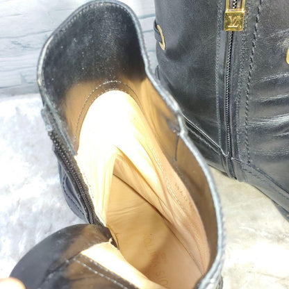 Louis Vuitton Short Boots Shoes EU 36.5 US 6.5 Leather Black Authentic