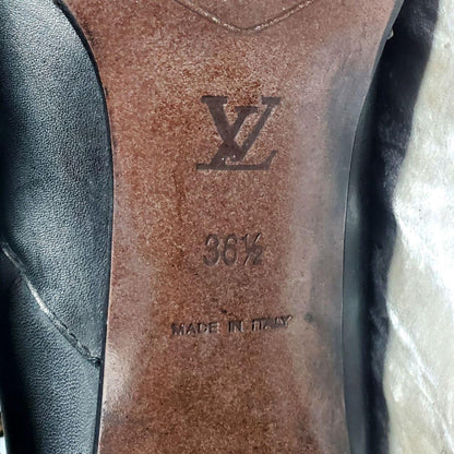 Louis Vuitton Short Boots Shoes EU 36.5 US 6.5 Leather Black Authentic
