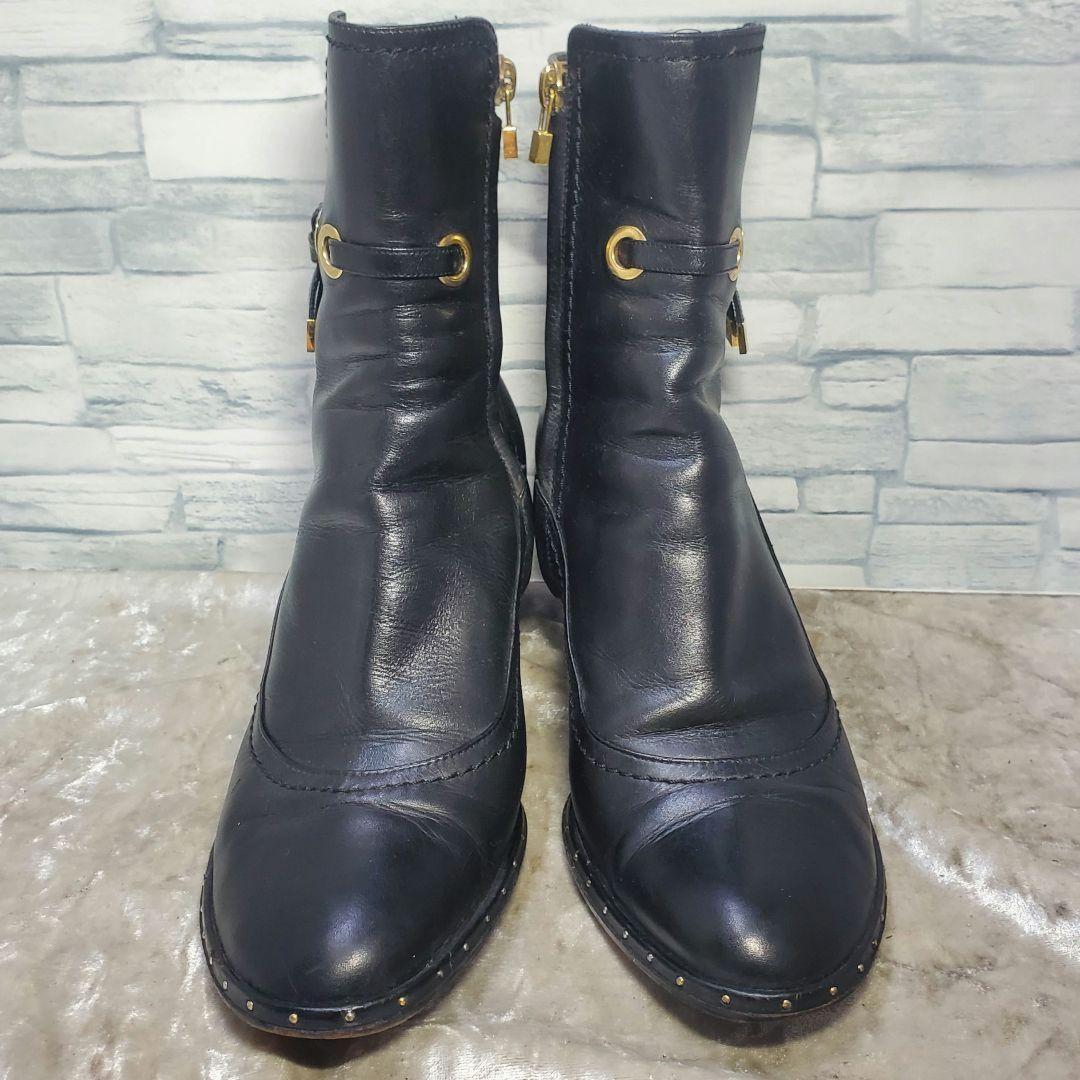 Louis Vuitton Short Boots Shoes EU 36.5 US 6.5 Leather Black Authentic