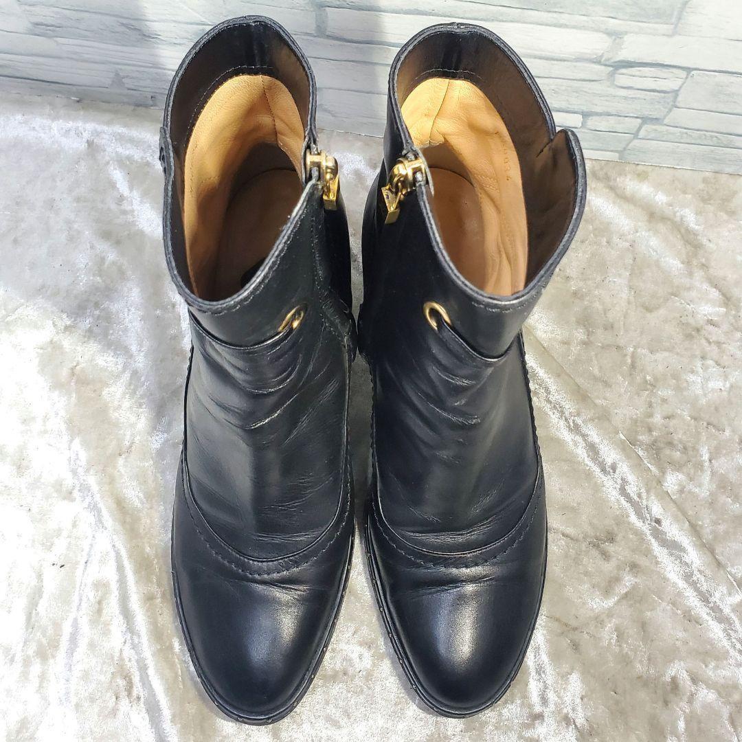 Louis Vuitton Short Boots Shoes EU 36.5 US 6.5 Leather Black Authentic