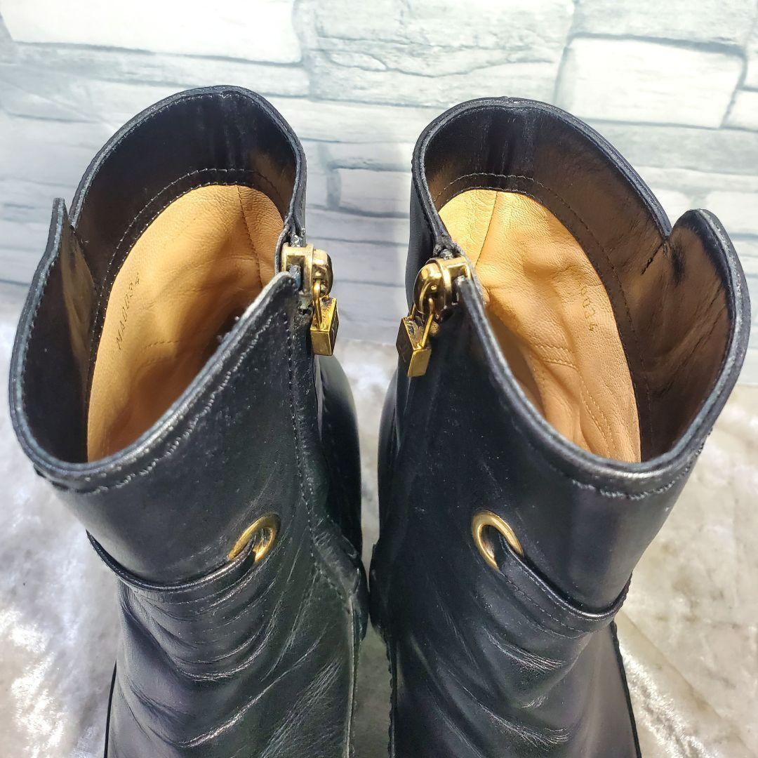 Louis Vuitton Short Boots Shoes EU 36.5 US 6.5 Leather Black Authentic