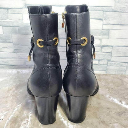 Louis Vuitton Short Boots Shoes EU 36.5 US 6.5 Leather Black Authentic