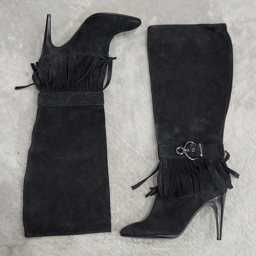 Louis Vuitton Boots Shoes EU 36.5 US 6.5 Suede Black Authentic
